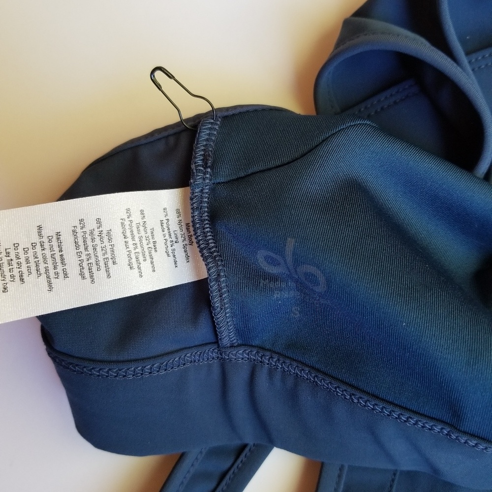 ALO Yoga Warrior Ripped Sports Bra Blue Small NEW - Picture 3 of 3